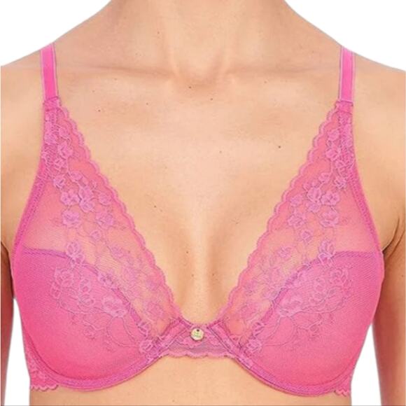 New Cherry Blossom Pink Bra 32DDD (32F) Underwire Lace - Picture 1 of 4